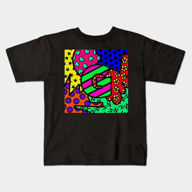 Alphabet Series - Letter G - Bright and Bold Initial Letters Kids T-Shirt by JossSperdutoArt